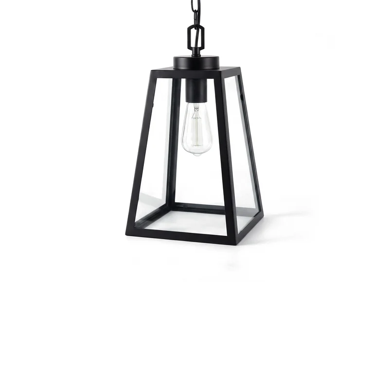 Hängelampe aus Schmiedeeisen und schwarzem Glas für Esszimmer – Noircelest