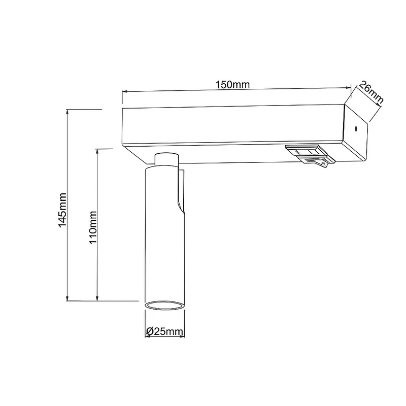 LED Wandleuchte - Nachttischlampe mit USB+C Anschluss und Schalter | Schwarz | 2W | 140 Lumen | Nicht dimmbar