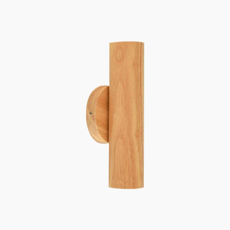 Wall Mounted Lamp LED Spotlight Nordic Rotating Tube Double Headed, Wood