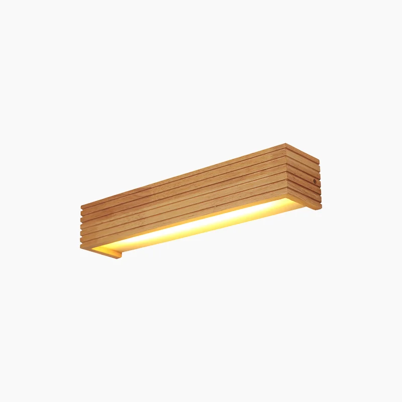 Wall Light Sconce Modern Minimalist Rectangle LED Linear, Wood & Acrylic