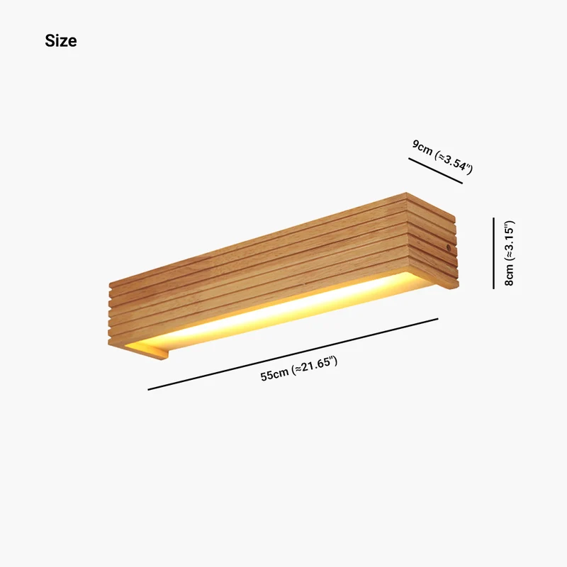 Wall Light Sconce Modern Minimalist Rectangle LED Linear, Wood & Acrylic