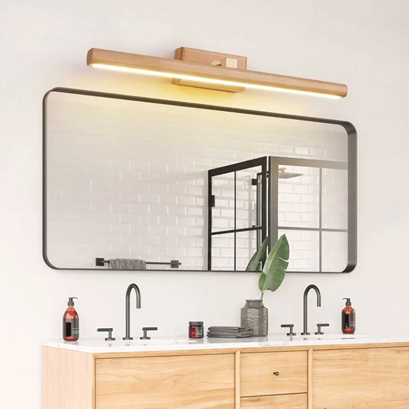 Wall Light Modern Japanese 360° Rotating LED Linear, Wood