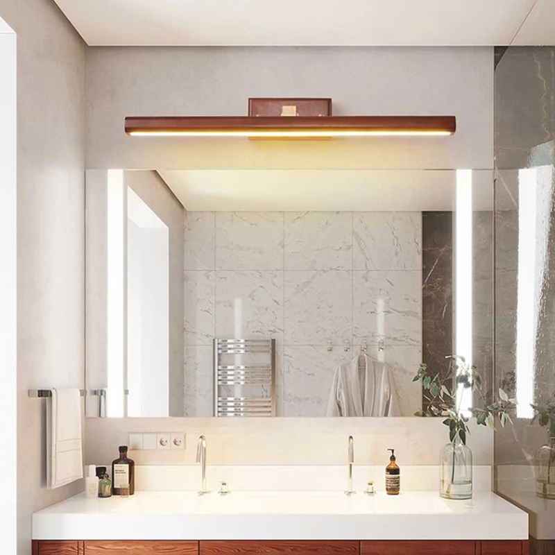 Wall Light Modern Japanese 360° Rotating LED Linear, Wood