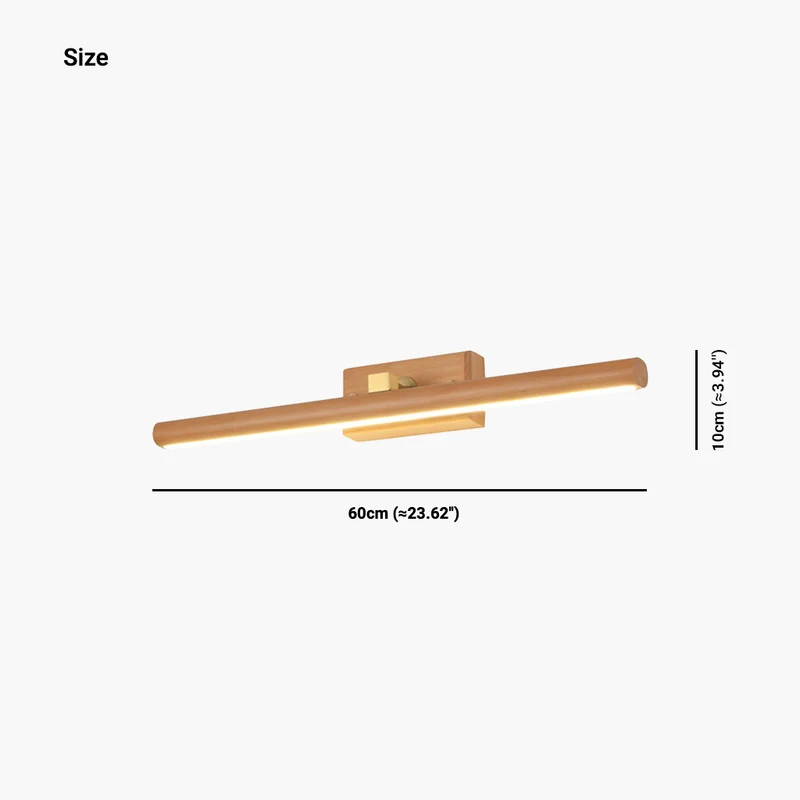 Wall Light Modern Japanese 360° Rotating LED Linear, Wood
