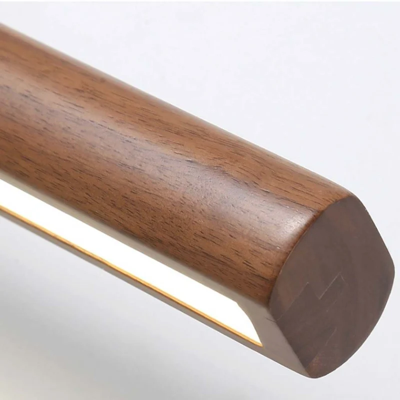 Wall Light Modern Japanese 360° Rotating LED Linear, Wood