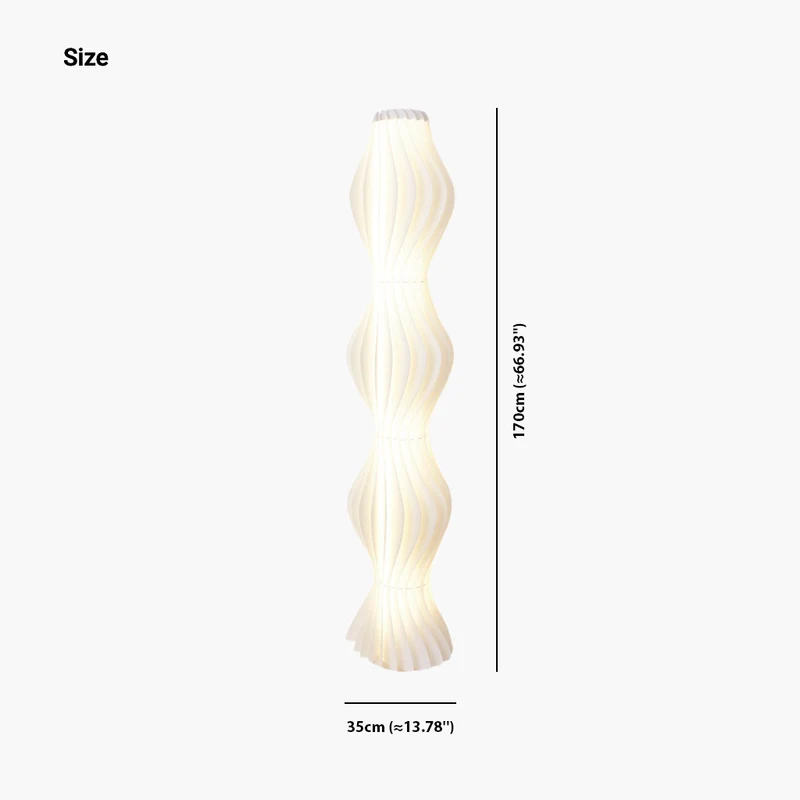Floor Lamp Nordic Decorative Sleek PVC Art Skirt, White