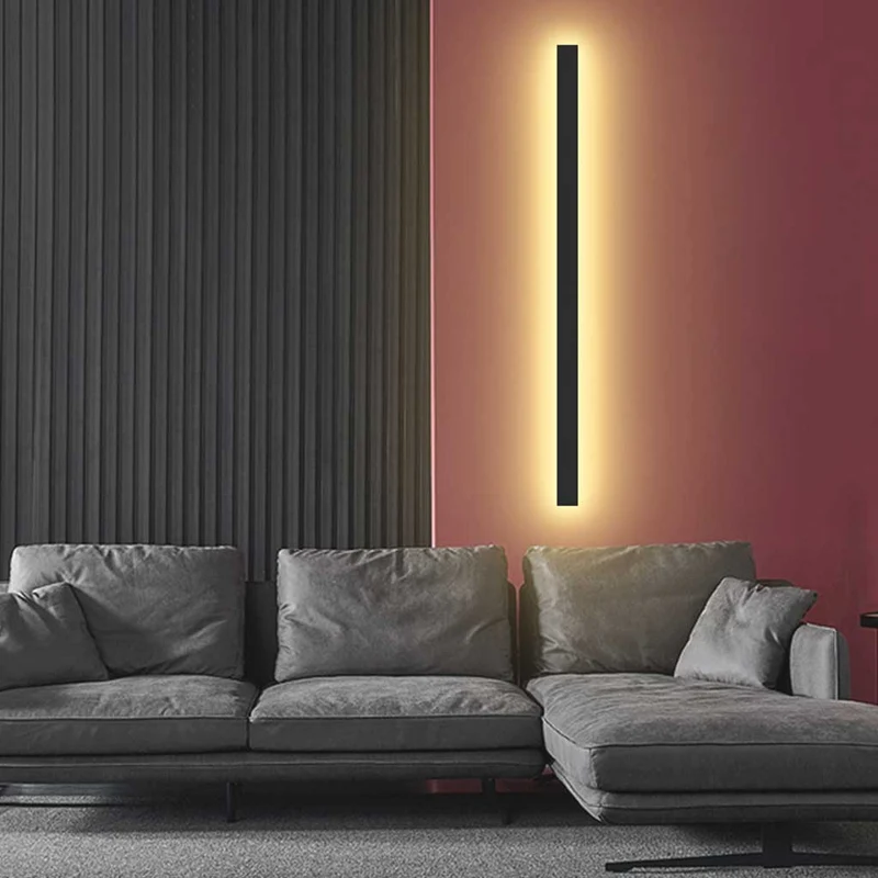 Wall Lamp Light Bar Minimalist Aluminum Linear LED, Black/White