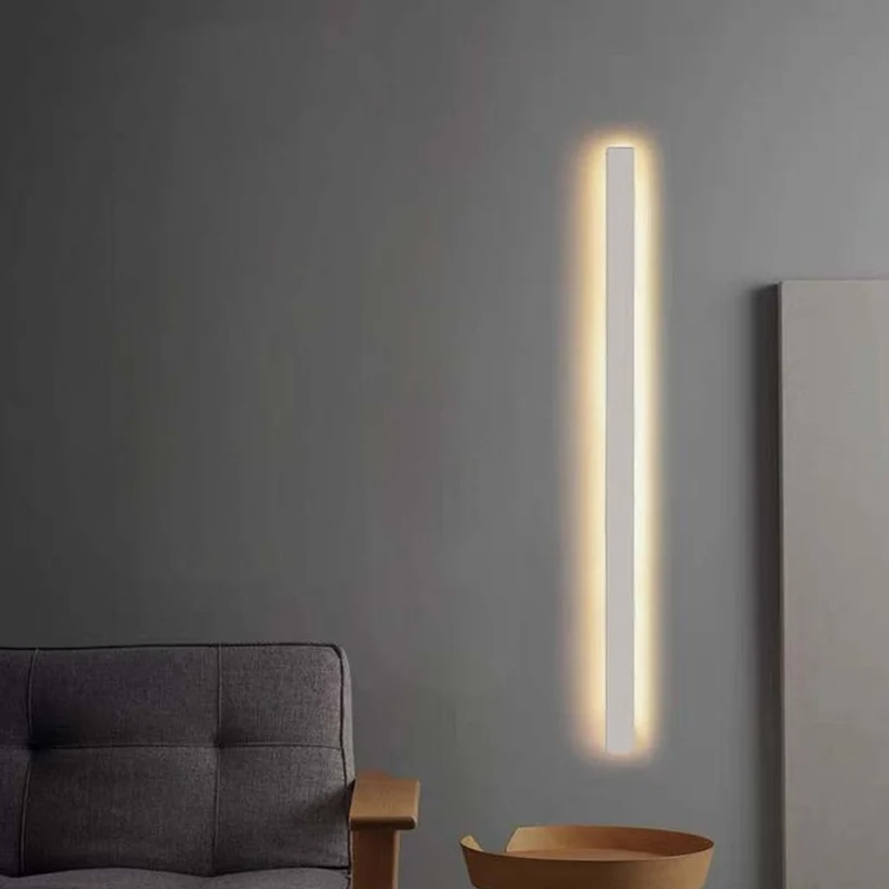 Wall Lamp Light Bar Minimalist Aluminum Linear LED, Black/White