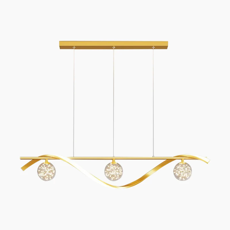 Chandelier Modern Luxury Decorative Glass Ball LED Linear Wave