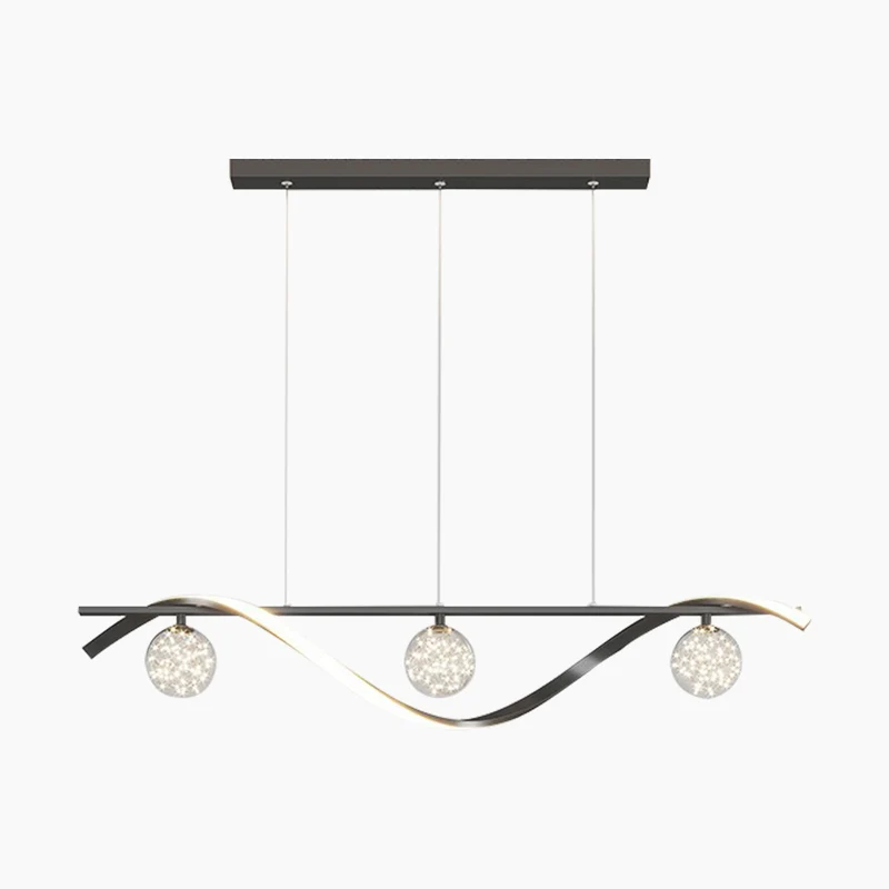 Chandelier Modern Luxury Decorative Glass Ball LED Linear Wave