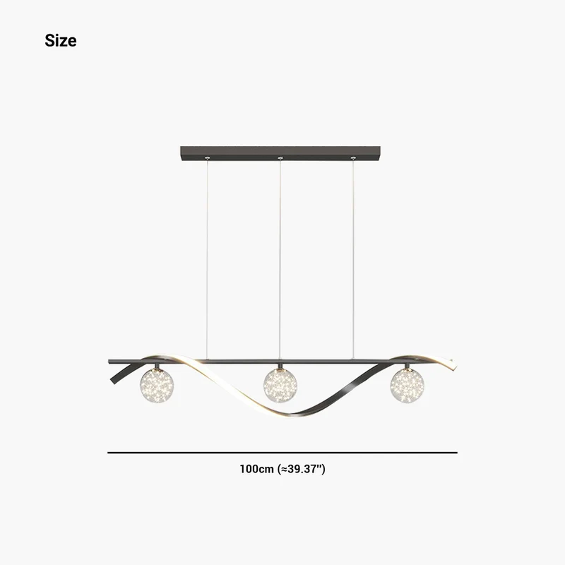 Chandelier Modern Luxury Decorative Glass Ball LED Linear Wave