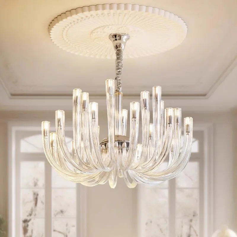 Transparenter Glas-Kronleuchter für Wohnzimmer und Schlafzimmer – Célestine