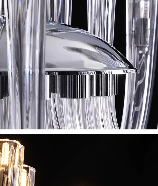 Transparenter Glas-Kronleuchter für Wohnzimmer und Schlafzimmer – Célestine