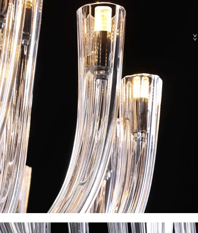 Transparenter Glas-Kronleuchter für Wohnzimmer und Schlafzimmer – Célestine