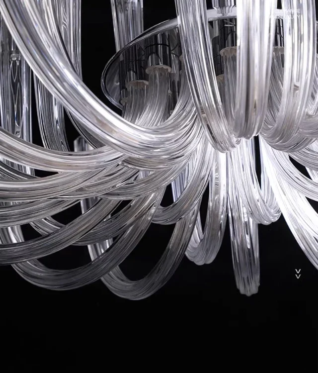 Transparenter Glas-Kronleuchter für Wohnzimmer und Schlafzimmer – Célestine