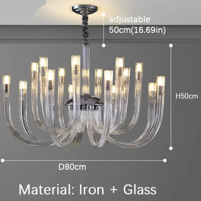 Transparenter Glas-Kronleuchter für Wohnzimmer und Schlafzimmer – Célestine