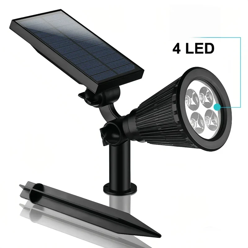 Solar-LED-Gartenstrahler mit Erdspieß, IP65