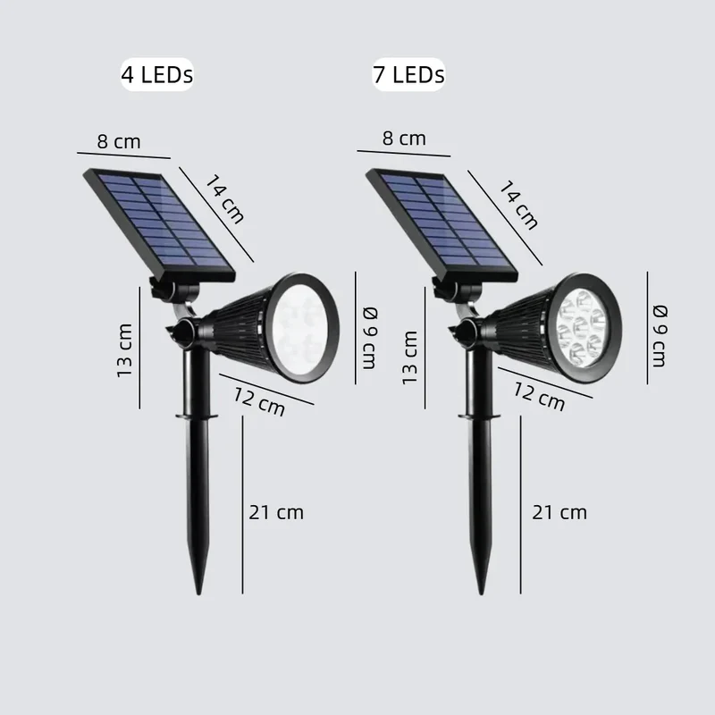 Solar-LED-Gartenstrahler mit Erdspieß, IP65