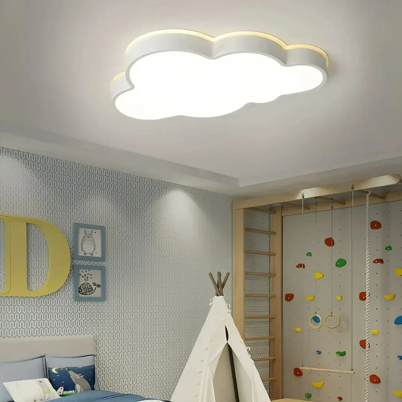 Moderne Wolken-Deckenleuchte in Weiß fürs Kinderzimmer