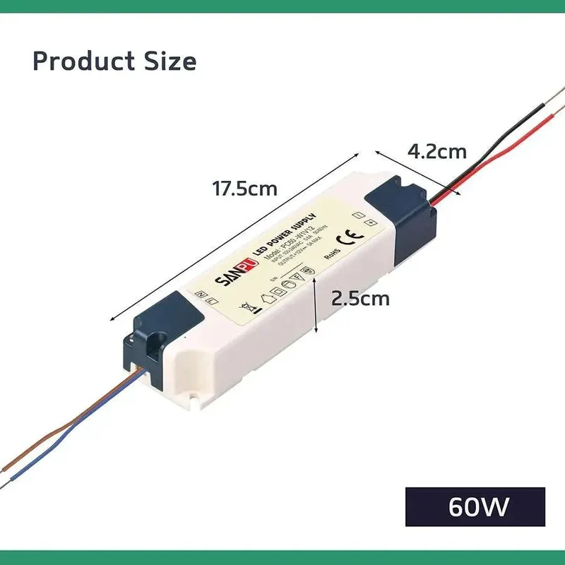 LED Treiber DC 12V Konstantspannung IP44 Netzteil Adapter 7W-60W ~ 3354