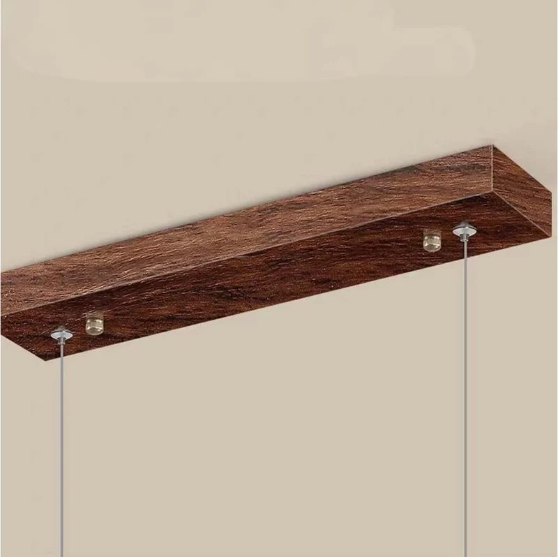 Pendant Light Minimalist Elegant Linear LED, Walnut Wood Color
