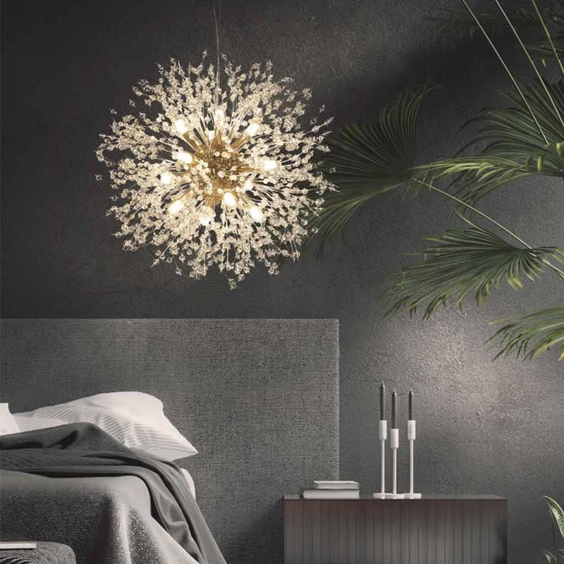Chandelier Glamorous Dandelion Crystal, Gold/Silver