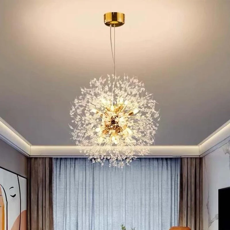 Chandelier Glamorous Dandelion Crystal, Gold/Silver
