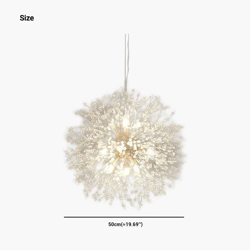 Chandelier Glamorous Dandelion Crystal, Gold/Silver