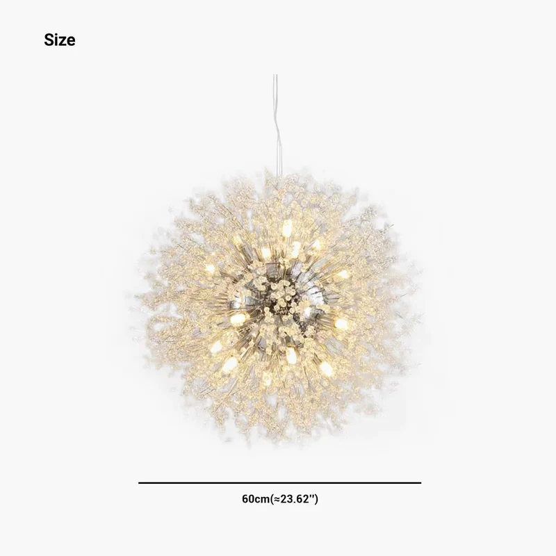 Chandelier Glamorous Dandelion Crystal, Gold/Silver