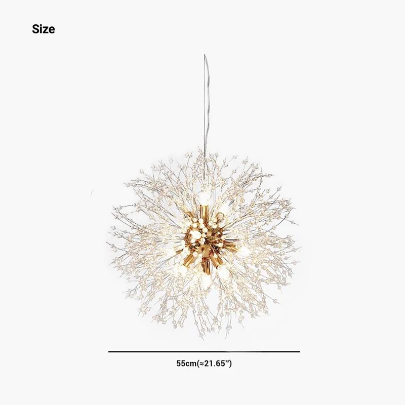 Chandelier Glamorous Dandelion Crystal, Gold/Silver