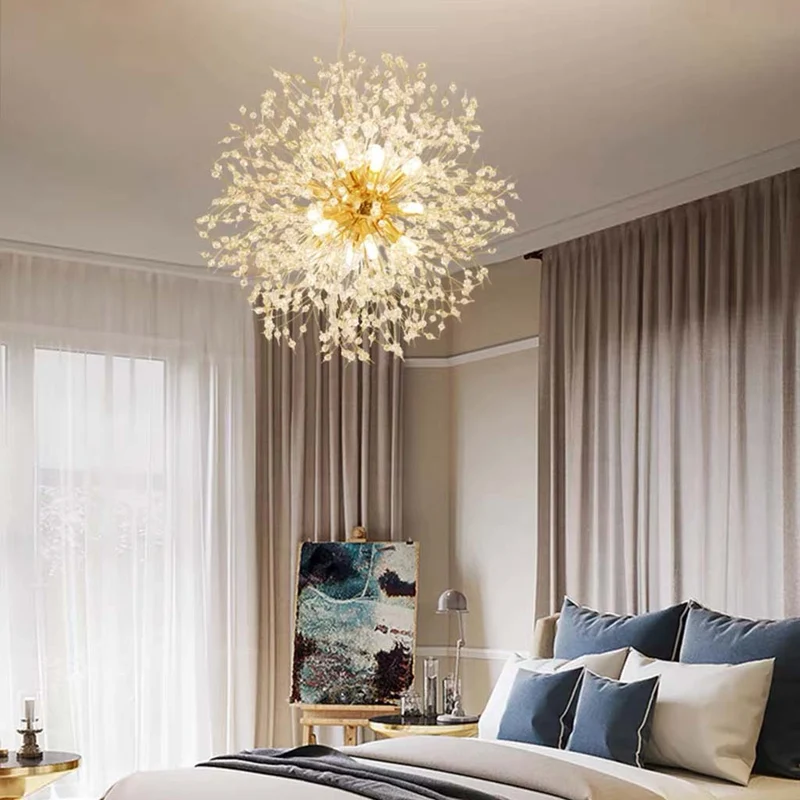 Chandelier Glamorous Dandelion Crystal, Gold/Silver