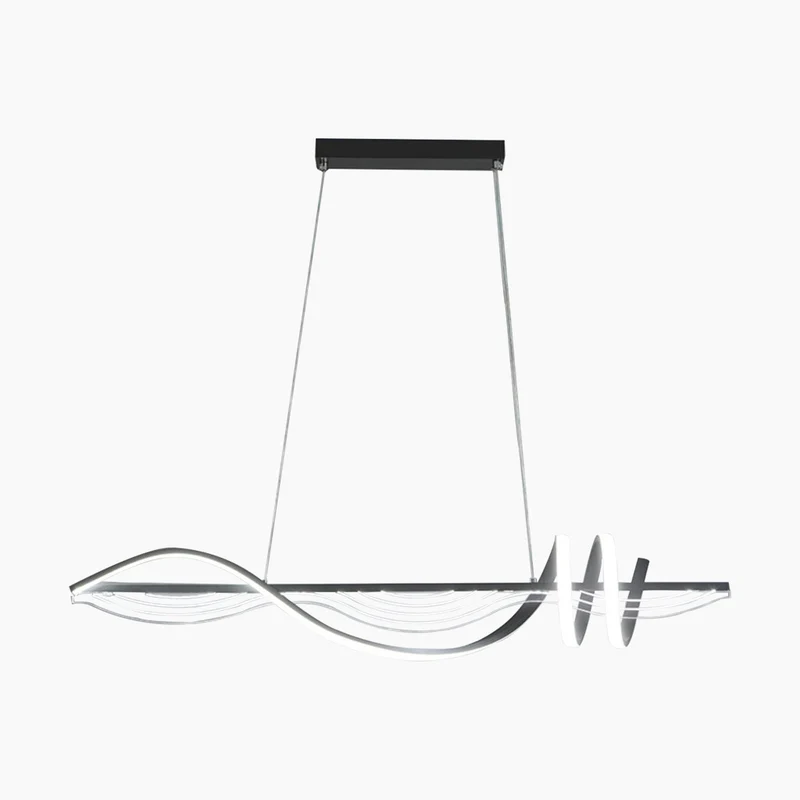 Chandelier Nordic Artistic Wavy Dimmable LED, Black