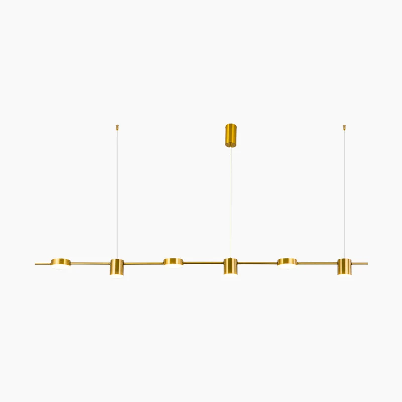 Chandelier Minimalist Linear Multi-Light Dimmable LED, Gold/Black