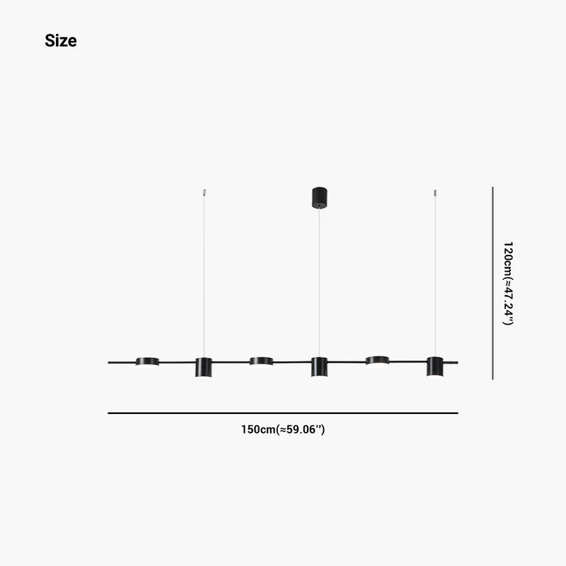 Chandelier Minimalist Linear Multi-Light Dimmable LED, Gold/Black