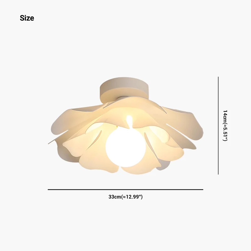 Ceiling Light Semi-Flush Mount Unique Acrylic Flower, White