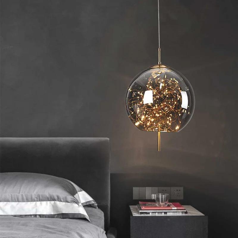 Pendant Light Nordic Glass, Starry Grey / Amber