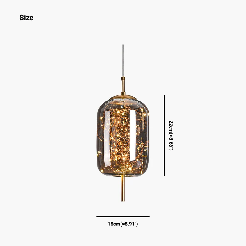Pendant Light Nordic Glass, Starry Grey / Amber