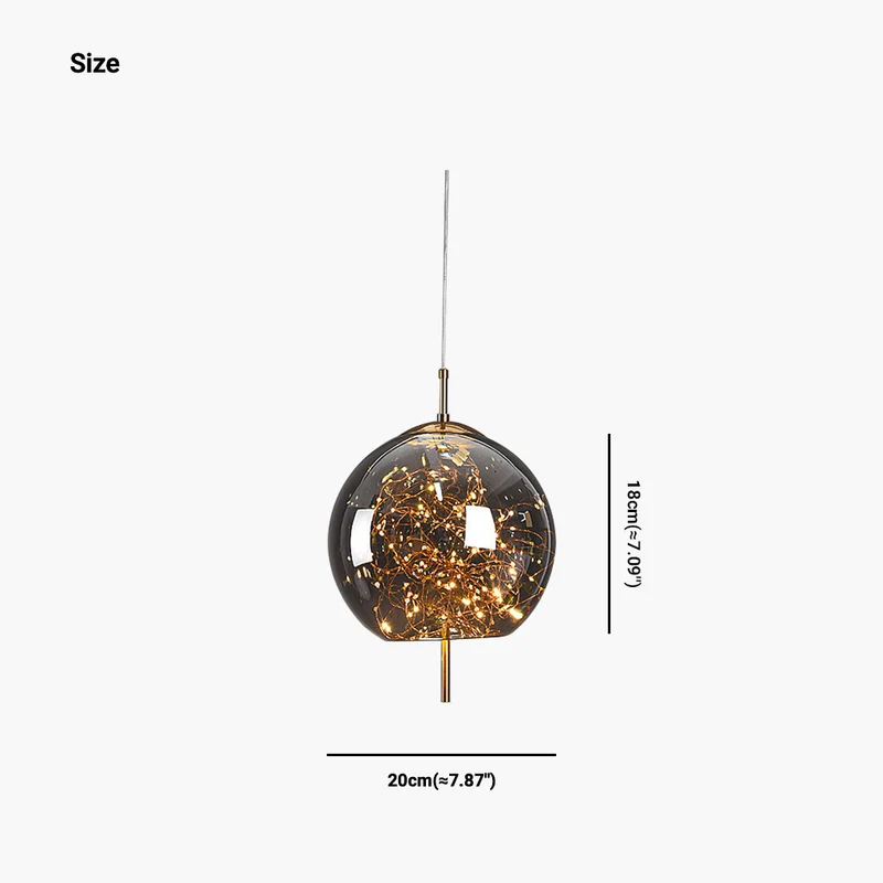 Pendant Light Nordic Glass, Starry Grey / Amber