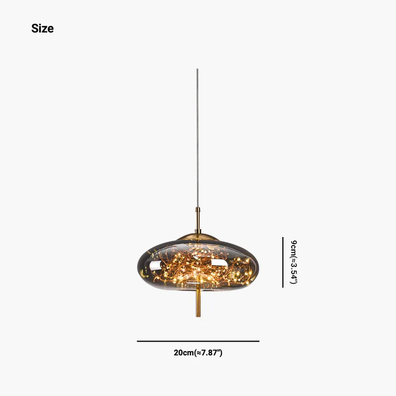 Pendant Light Nordic Glass, Starry Grey / Amber