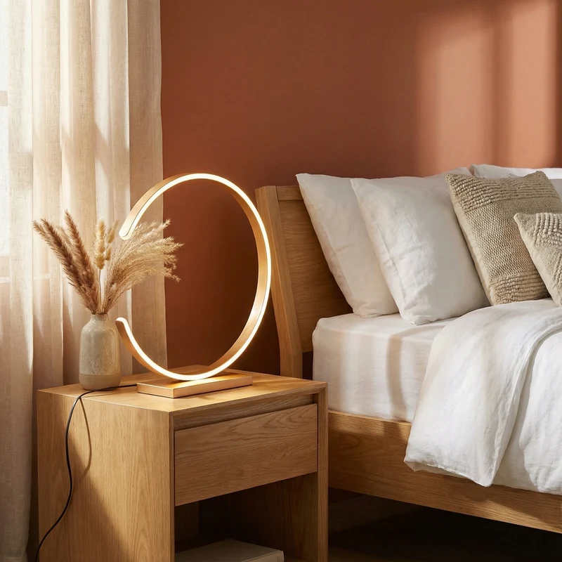 Goldene Metall-Tischlampe für Schlafzimmer – Arcenciel