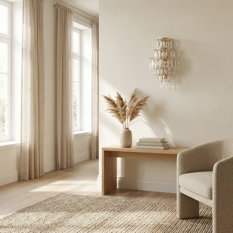 Wandleuchte aus Chrom und Kristall für Wohnzimmer – Cristarène