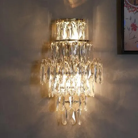 Wandleuchte aus Chrom und Kristall für Wohnzimmer – Cristarène