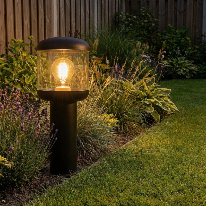 Stehende Außenlampe 35cm | E27 | Frina | Schwarz | Dimmbar