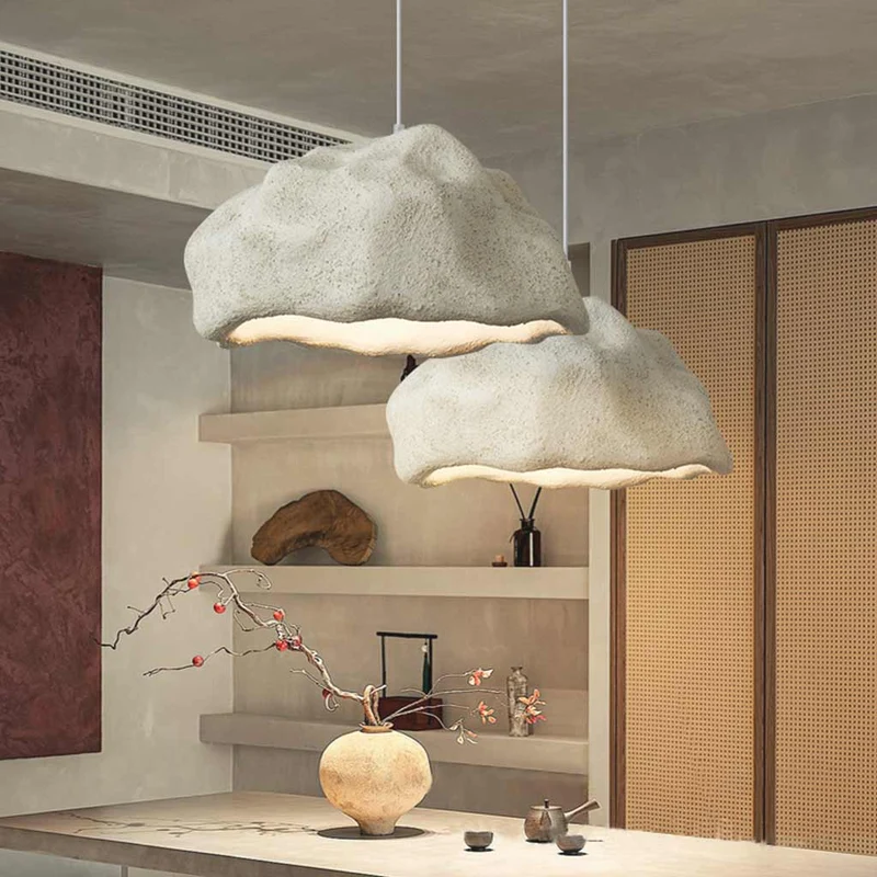 Pendant Light Japanese Wabi-Sabi Natural Rock, 4 Colors