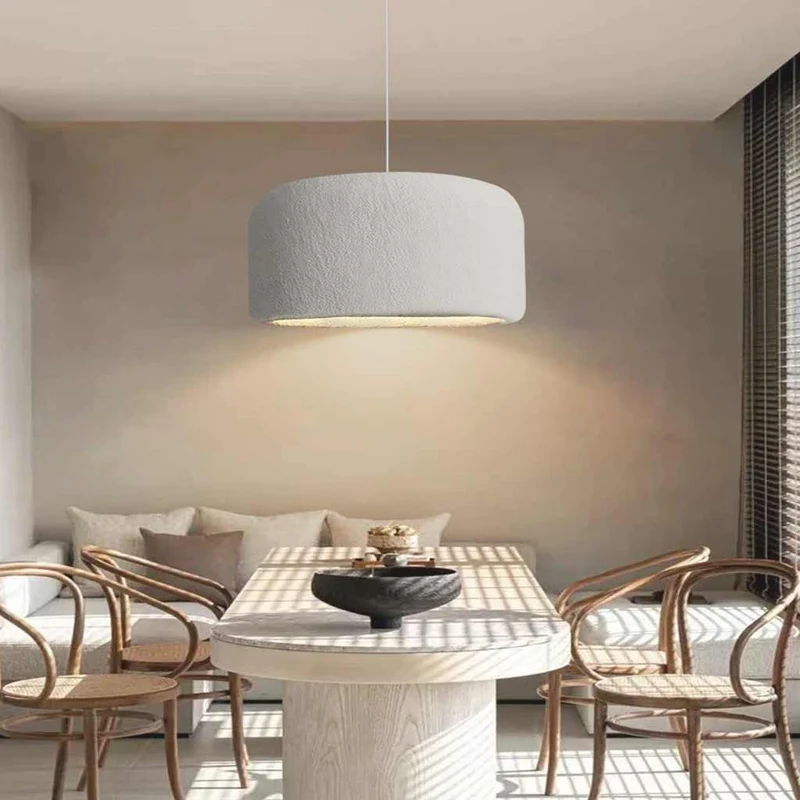 Pendant Light Minimalist Wabi-Sabi Round Drum, 3 Colors