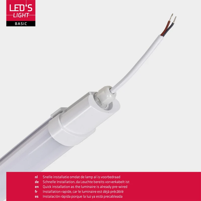 Feuchtraumleuchte LED 120cm 2-Pack IP65 18W 1900lm 4000K Neutralweiß - werkstattlampe, garagenlampe, kellerlampe, neonröhre, leuchtstoffröhre, kellerleuchte [Energieklasse F] - LED's Light