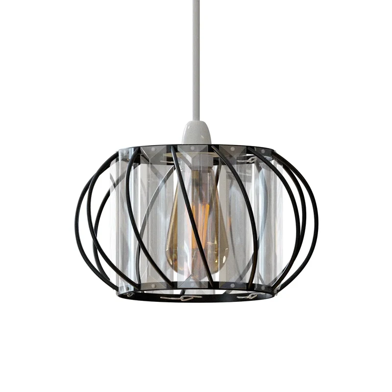 Moderner Kristall Glas Lampenschirm Metallkäfig | Ø 16 cm | E27 ~3438