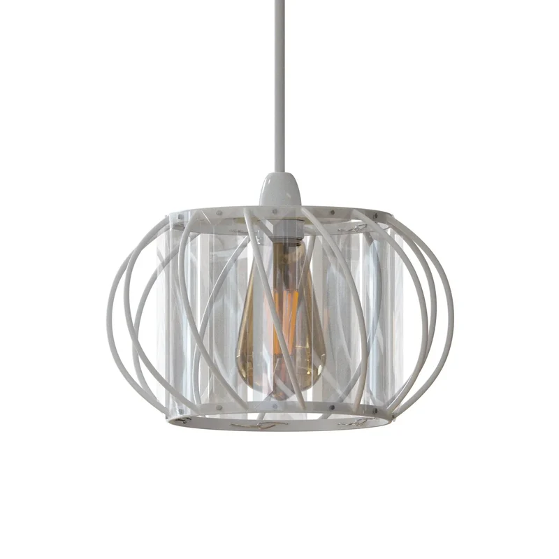 Moderner Kristall Glas Lampenschirm Metallkäfig | Ø 16 cm | E27 ~3438