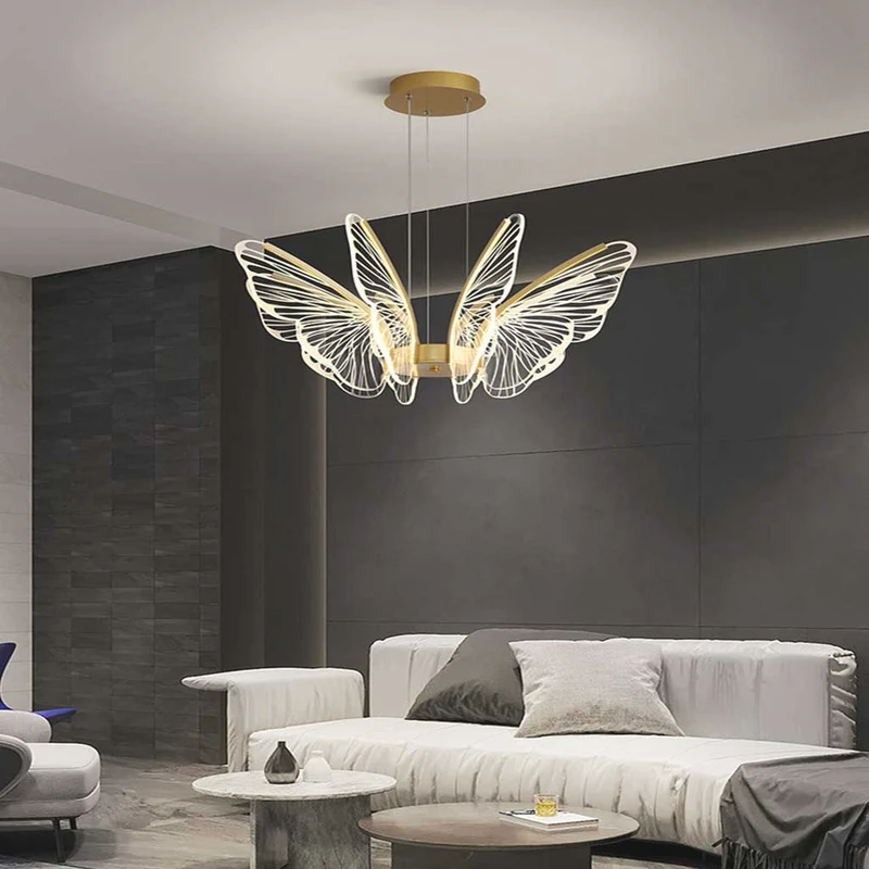 Chandelier Modern Luxury Elegant Acrylic, Butterfly/Leaf