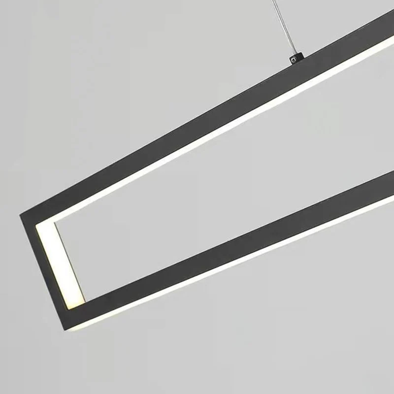 Pendant Light LED Modern Minimalist Linear Rectangle, Black